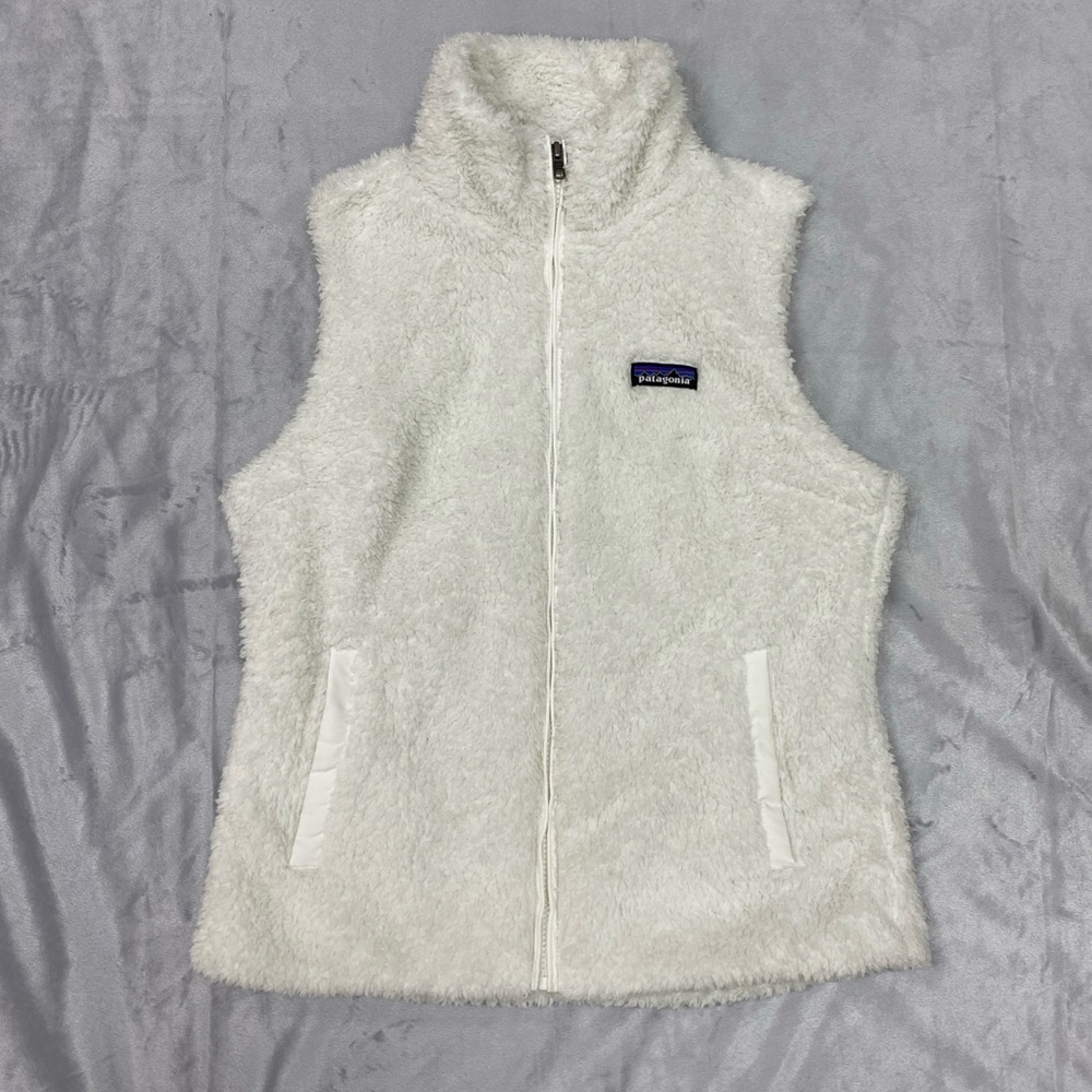 Patagonia Vest Women's Size M White Fleece Sherpa Full Zipper